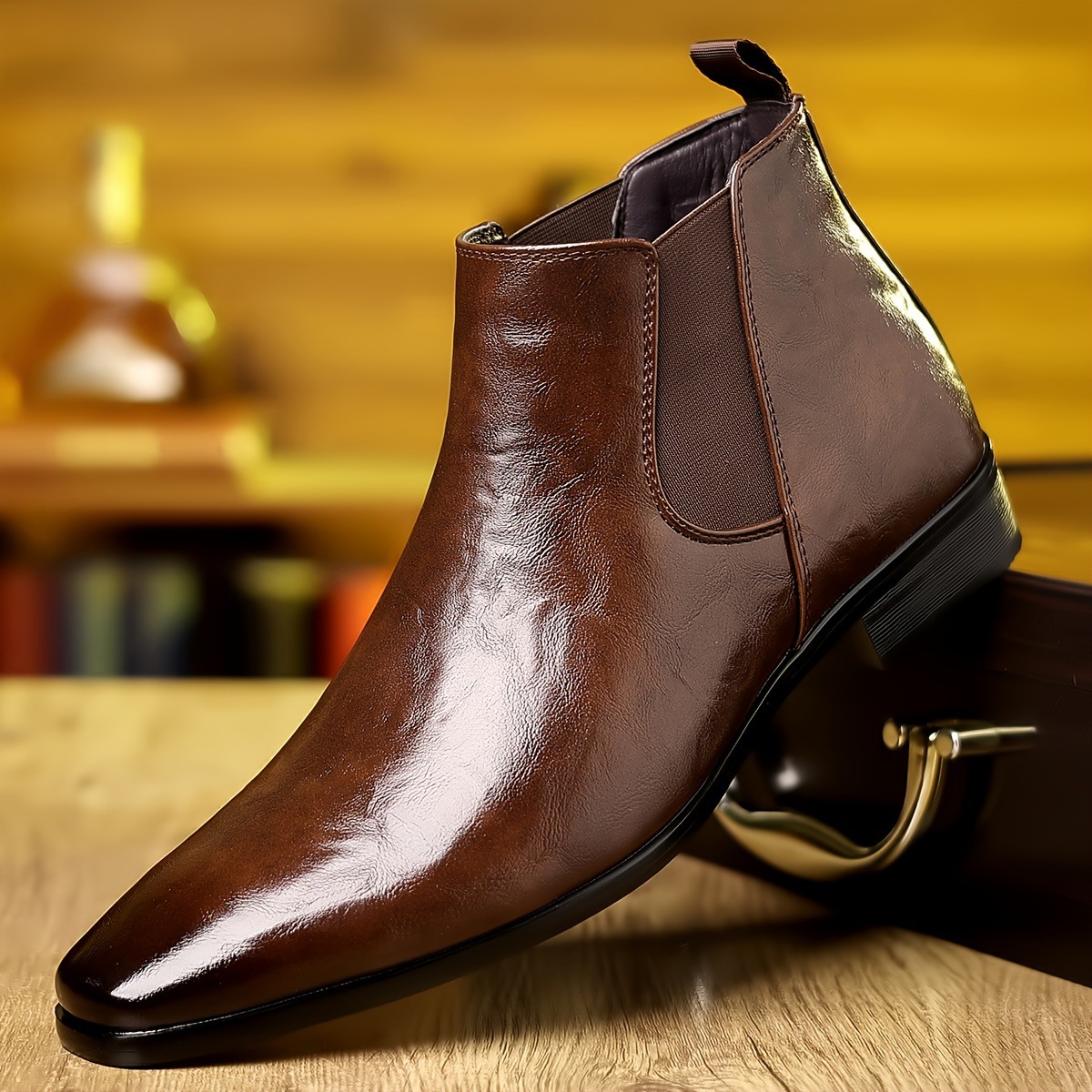 Men Formal Wear With Boots - أحذية تشيلسي، أحذية جلدية، أحذية خريفية